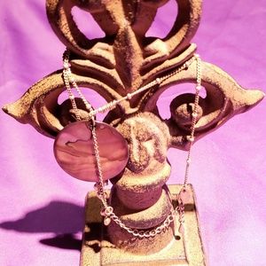 Lia Sophia mother of pearl and pearl necklace.